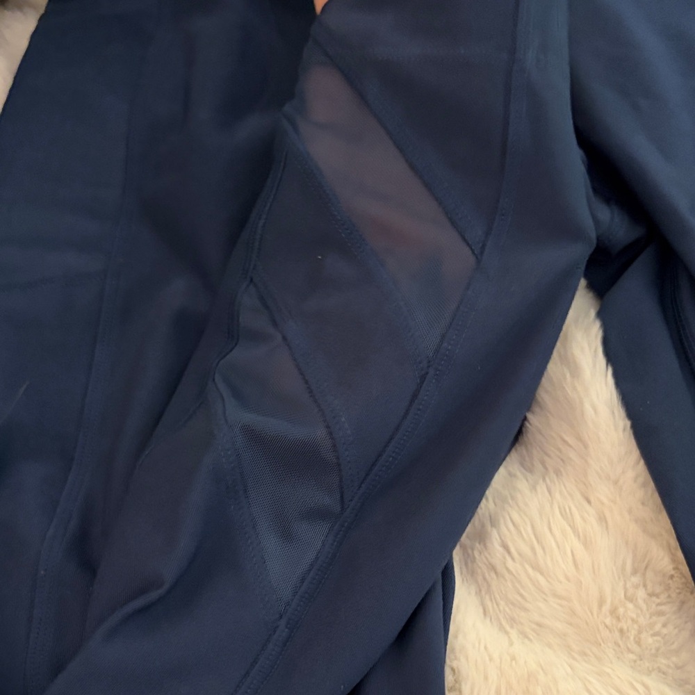Navy Blue Leggings with Mesh Detail